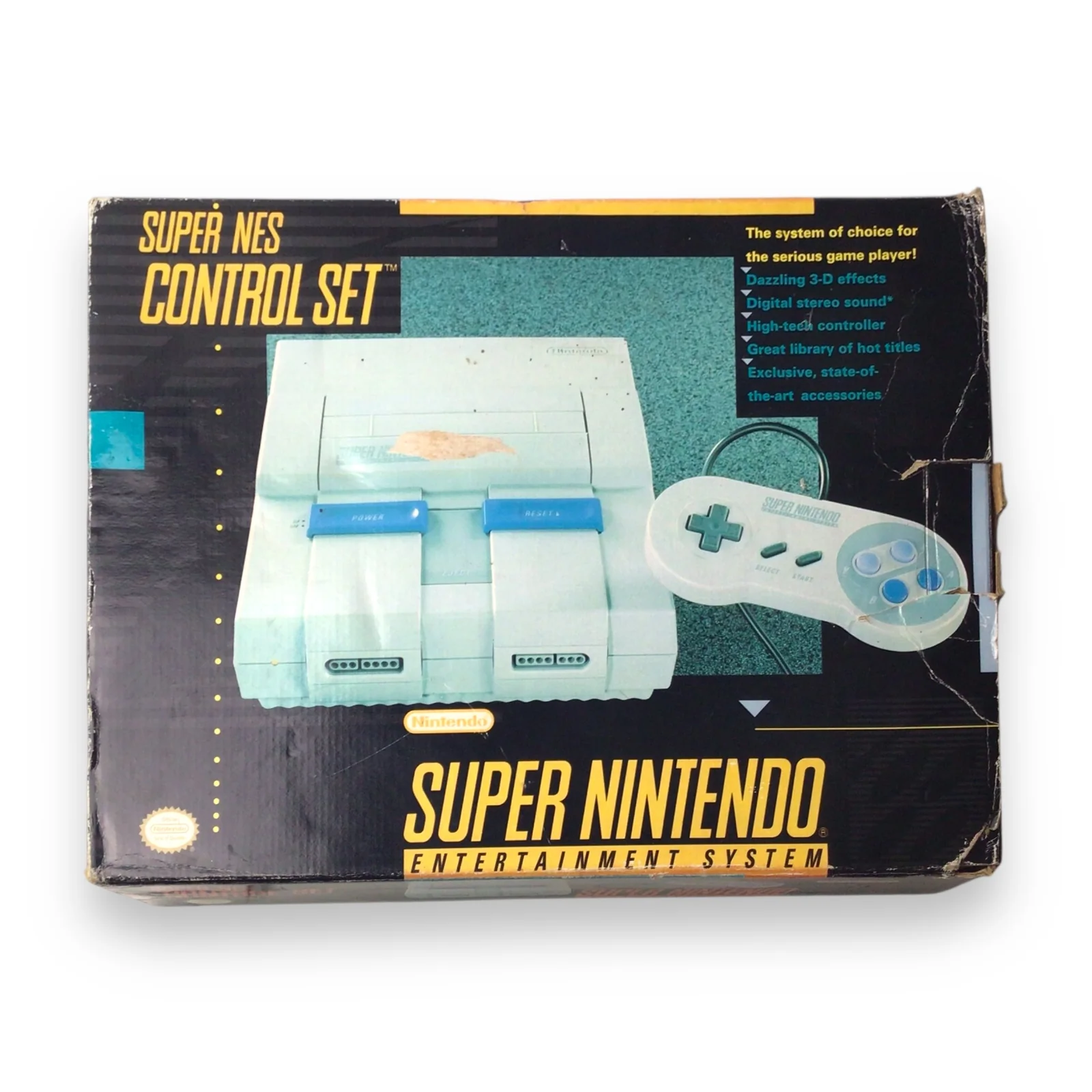 Snes Set Super Nintendo Entertainment System (SNES) Control Set - Empty Box ...
